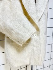 画像7: オフホワイト 無地 モヘア レトロ USA古着 ヴィンテージジャケット (7)