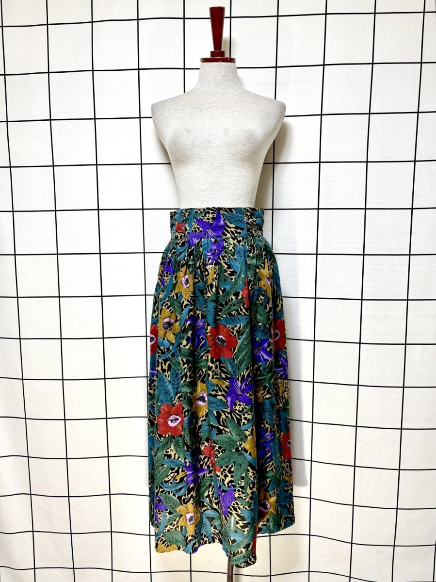 画像5: 花柄 ボタニカル レトロ USA古着 ヴィンテージロングスカート (5)