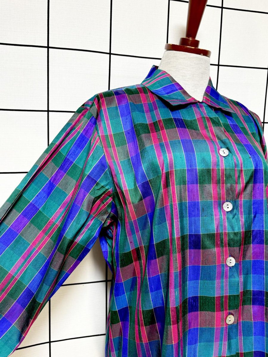 画像6: タルボット Talbot チェック柄  レトロ  USA古着 シャツ  ヴィンテージブラウス (6)