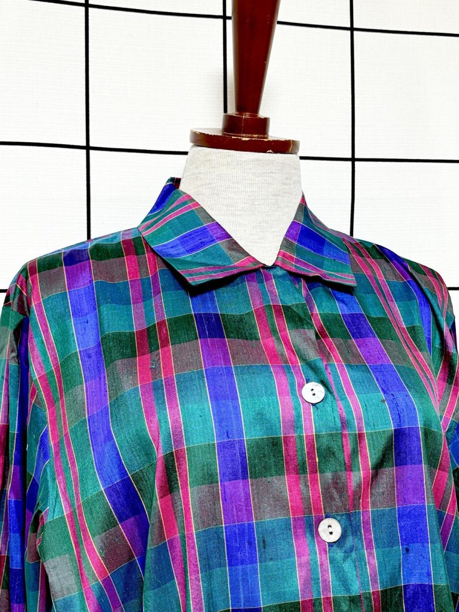 画像5: タルボット Talbot チェック柄  レトロ  USA古着 シャツ  ヴィンテージブラウス (5)