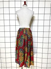 画像6: ペイズリー 花柄 ウエストゴム レトロ USA古着 ヴィンテージスカート (6)