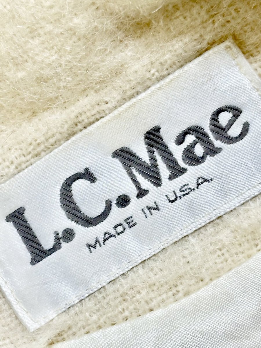 画像11: オフホワイト 無地 モヘア レトロ USA古着 ヴィンテージジャケット (11)