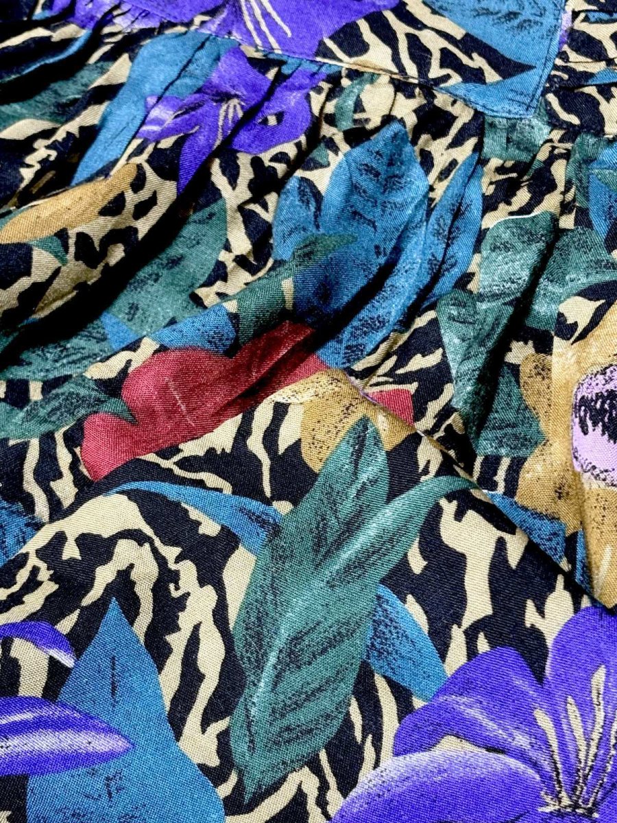 画像7: 花柄 ボタニカル レトロ USA古着 ヴィンテージロングスカート (7)