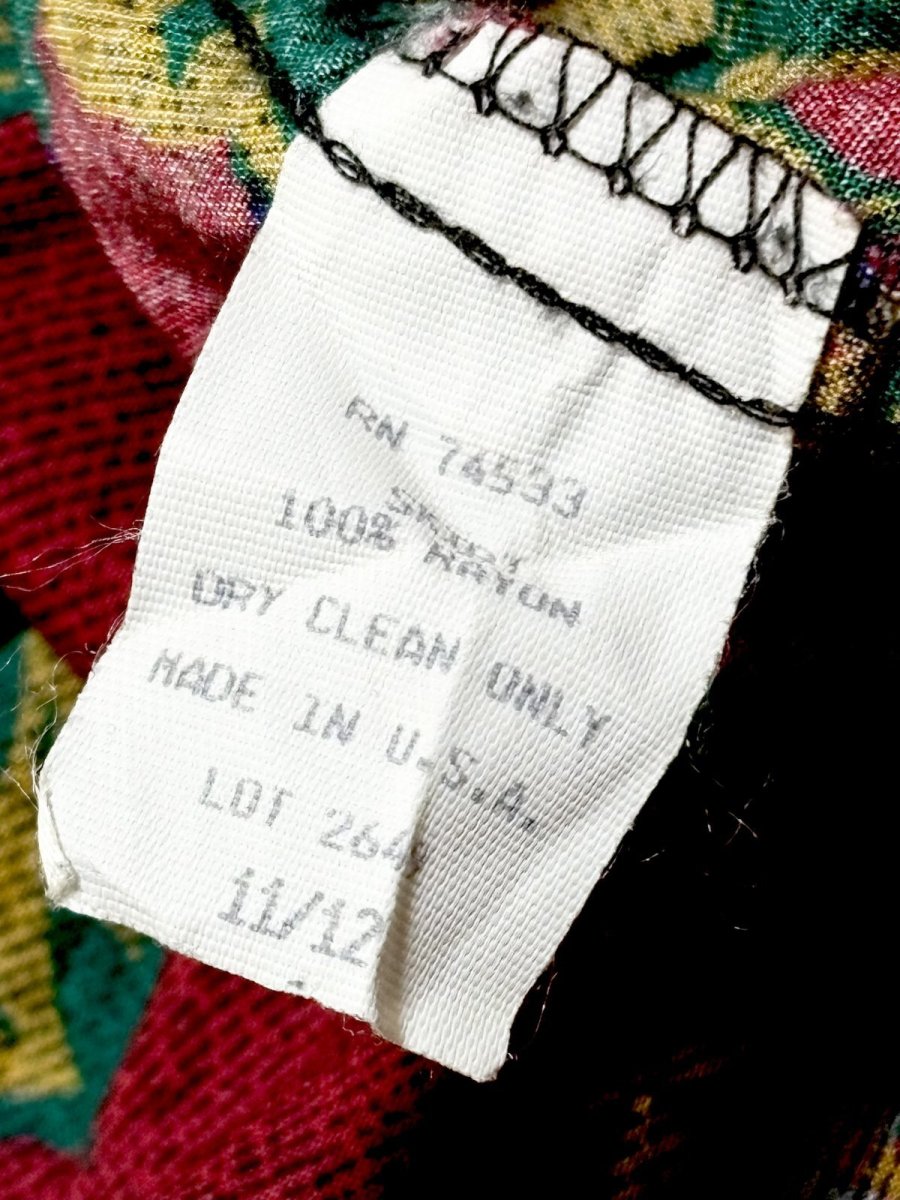 画像11: ペイズリー 花柄 ウエストゴム レトロ USA古着 ヴィンテージスカート (11)