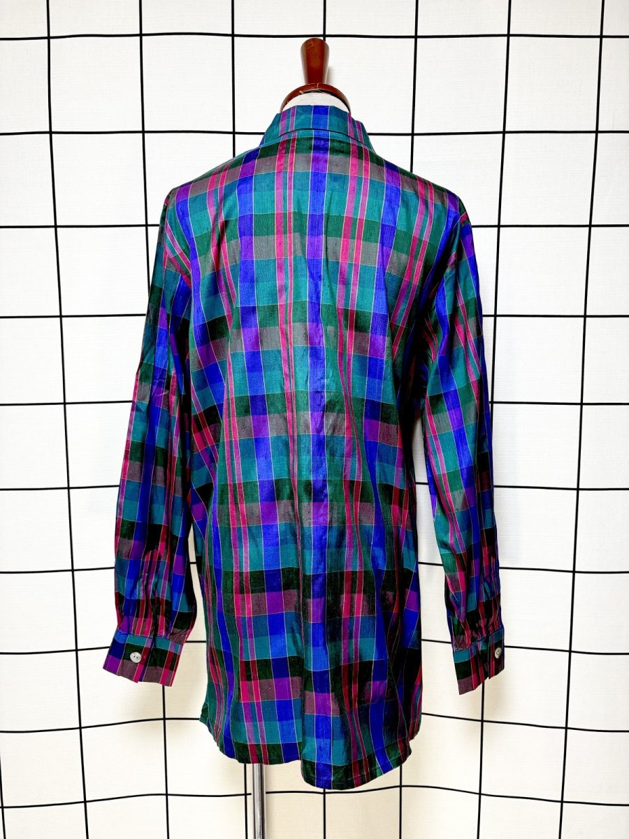 画像2: タルボット Talbot チェック柄  レトロ  USA古着 シャツ  ヴィンテージブラウス (2)