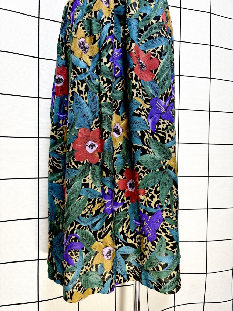画像3: 花柄 ボタニカル レトロ USA古着 ヴィンテージロングスカート (3)