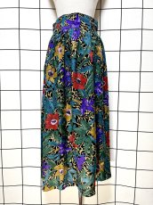 画像1: 花柄 ボタニカル レトロ USA古着 ヴィンテージロングスカート (1)