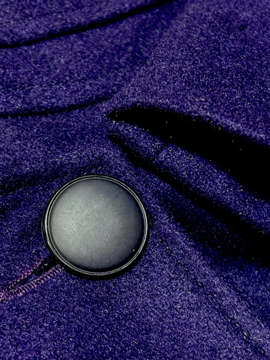 画像10: フランス古着 パープル 無地 ウール レトロ ヨーロッパ古着 ヴィンテージコート (10)