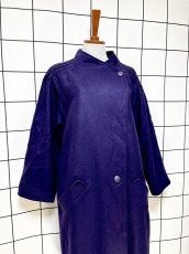 画像3: フランス古着 パープル 無地 ウール レトロ ヨーロッパ古着 ヴィンテージコート (3)