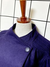 画像4: フランス古着 パープル 無地 ウール レトロ ヨーロッパ古着 ヴィンテージコート (4)