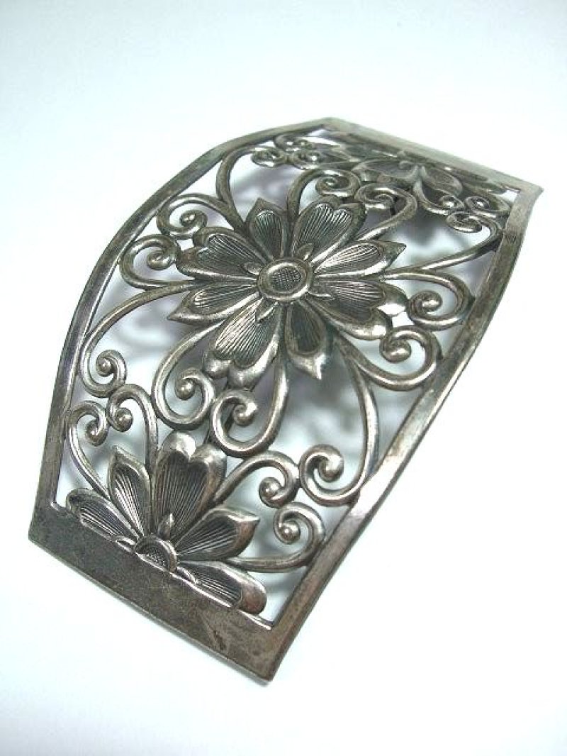 画像1: ☆ レトロアンティーク 大ぶりヘッドアクセ フラワー ☆