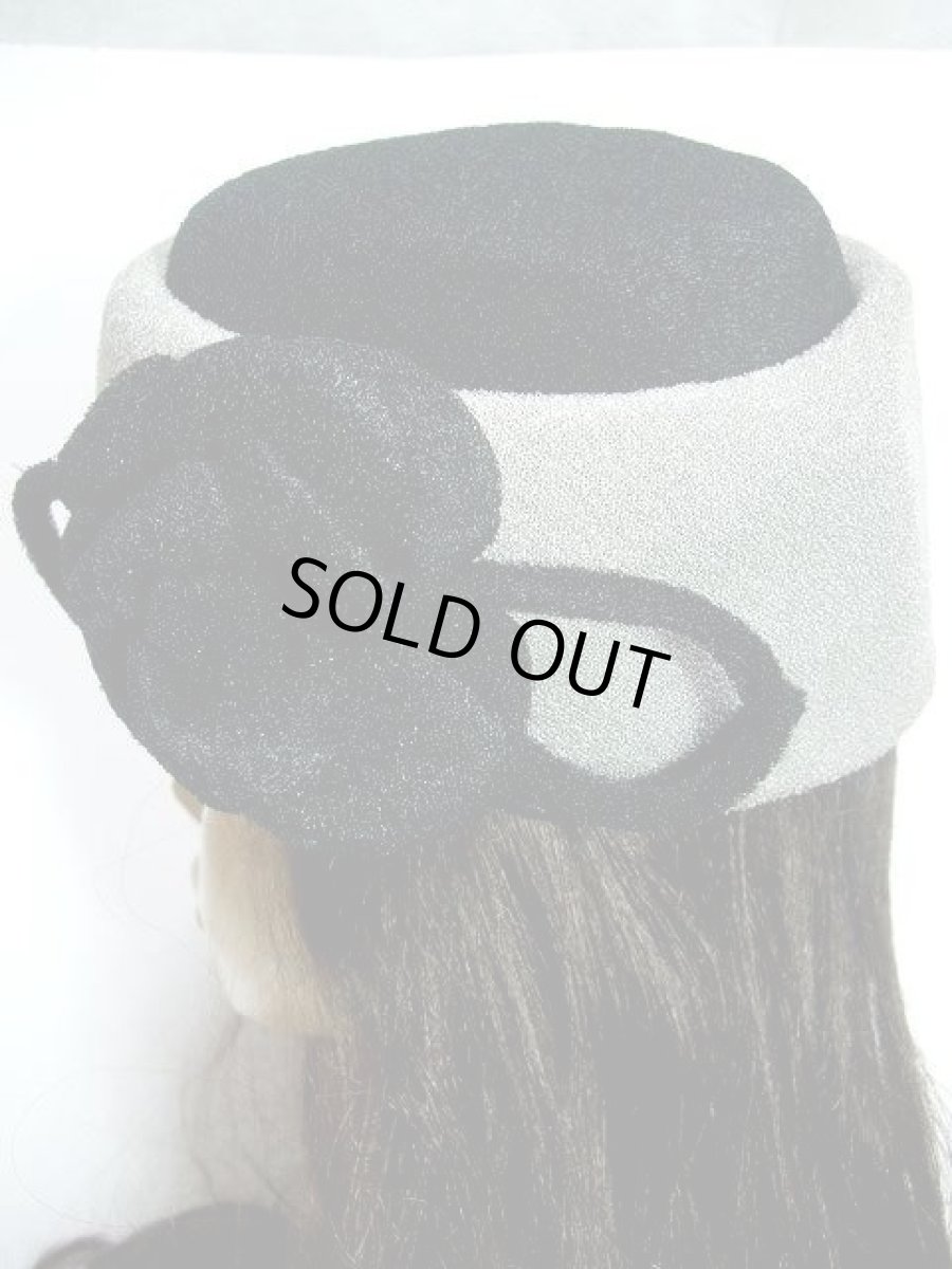 画像4: ☆　レトロアンティークハット　グレー×フラワー　Maxim　HandMadeヴィンテージ　☆ (4)