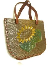 画像2: ウッド素材 お花彫り レディース レトロ ハンド 鞄 バッグ (2)