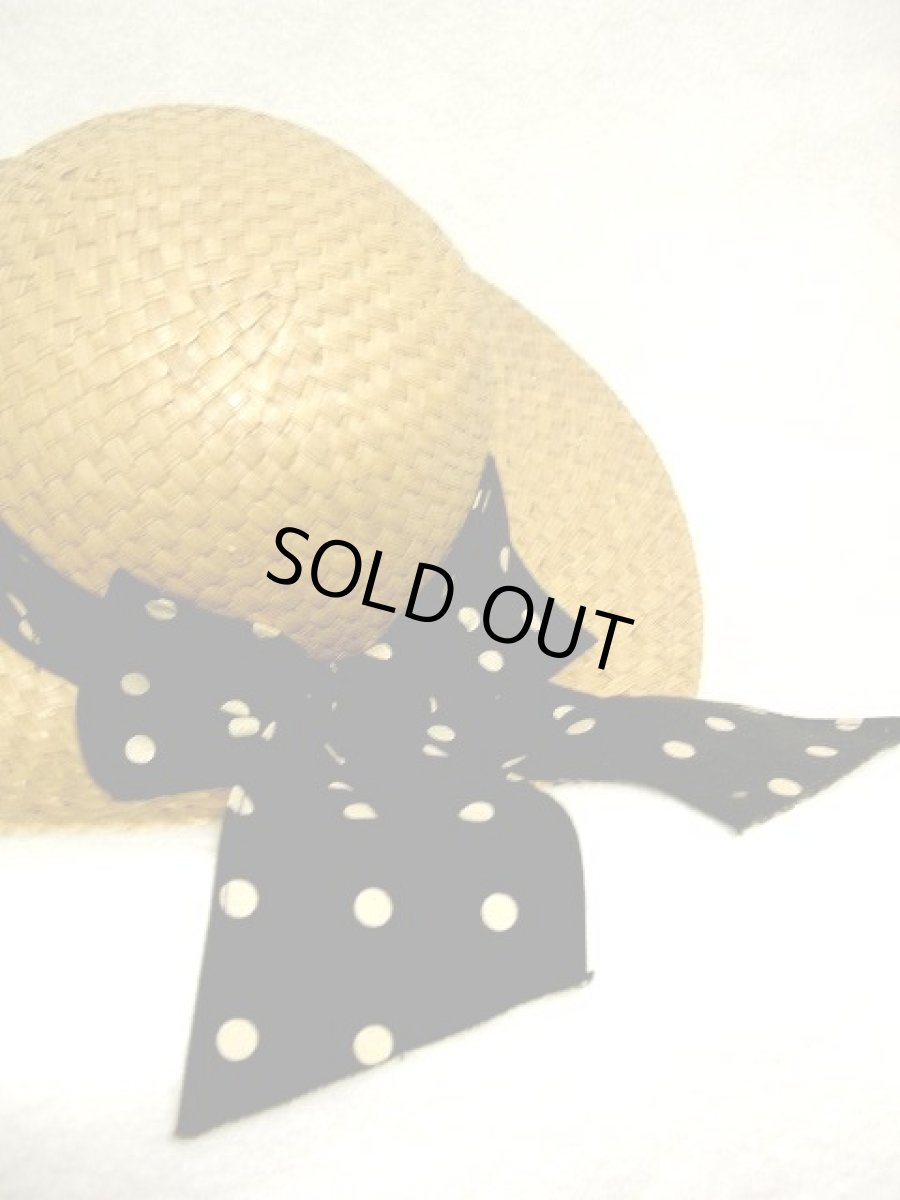 画像3: ☆　70'ｓヴィンテージ　ドット柄がキュート!!レトロstraw hat 　☆ (3)