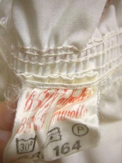 画像3: ハンドメイドのフラワー刺繍がとっても可愛い ヨーロッパ古着 半袖スモックブラウス【1048】