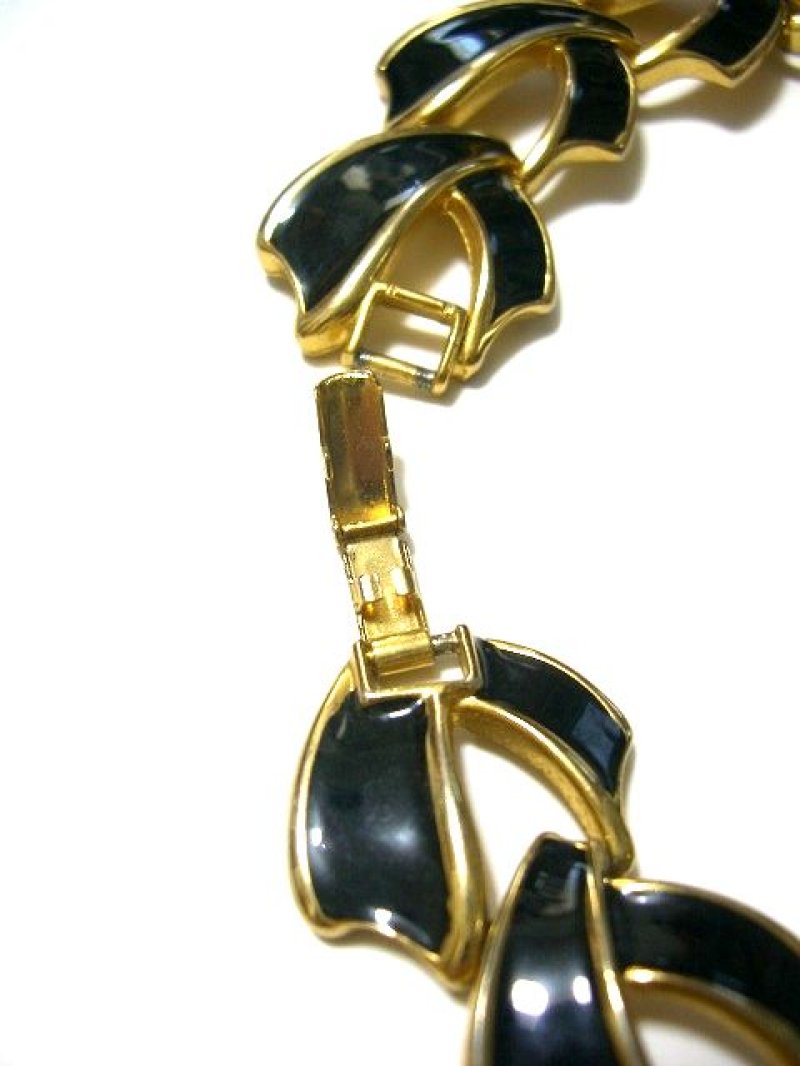 画像2: ☆　レトロアンティークネックレス＆ペンダント11　黒×ゴールド　☆