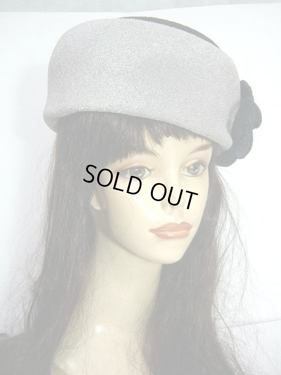 画像5: ☆　レトロアンティークハット　グレー×フラワー　Maxim　HandMadeヴィンテージ　☆ (5)