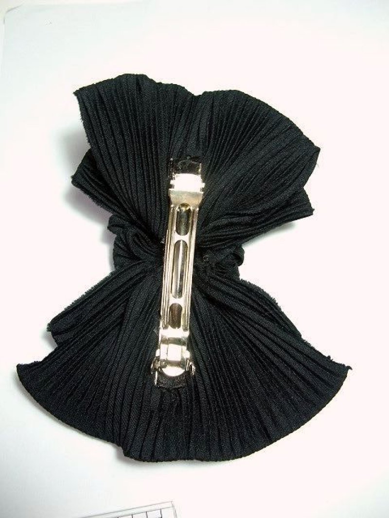 画像1: ☆　レトロアンティーク　ヘッドアクセ　dead stock　シフォンブラック　リボン　☆