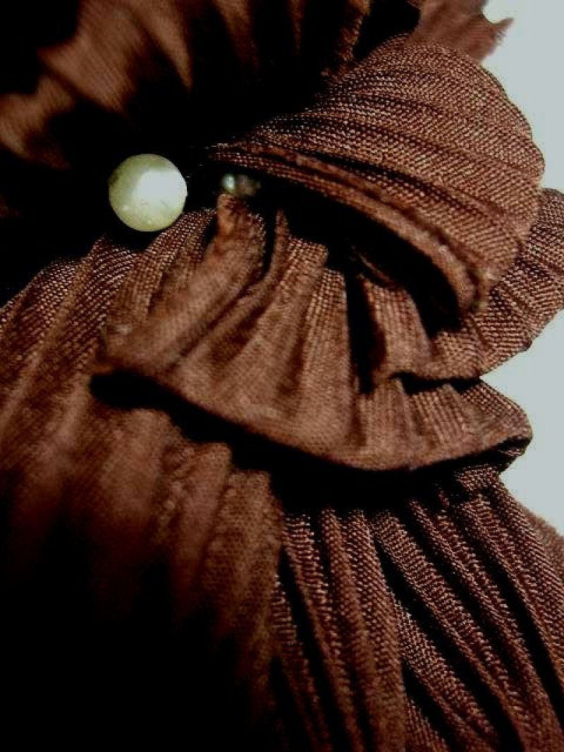 画像2: ☆　レトロアンティーク　ヘッドアクセ　dead stock　シフォンブラウン　リボン　☆