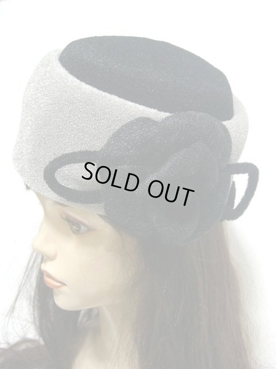 画像3: ☆　レトロアンティークハット　グレー×フラワー　Maxim　HandMadeヴィンテージ　☆ (3)