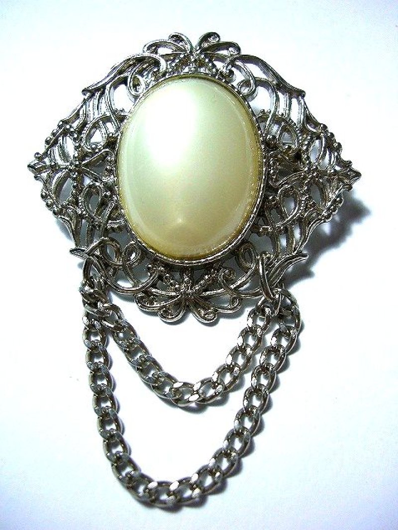 画像1: ☆ パールひしがた ブローチ ☆