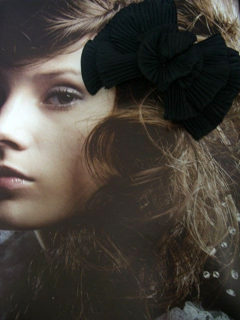 画像3: ☆　レトロアンティーク　ヘッドアクセ　dead stock　シフォンブラック　リボン　☆