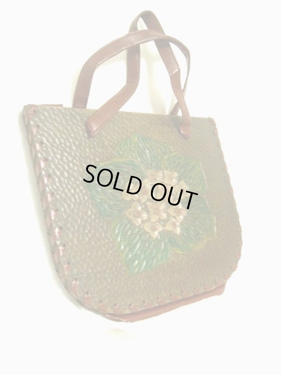 画像3: ウッド素材 お花彫り レディース レトロ ハンド 鞄 バッグ (3)