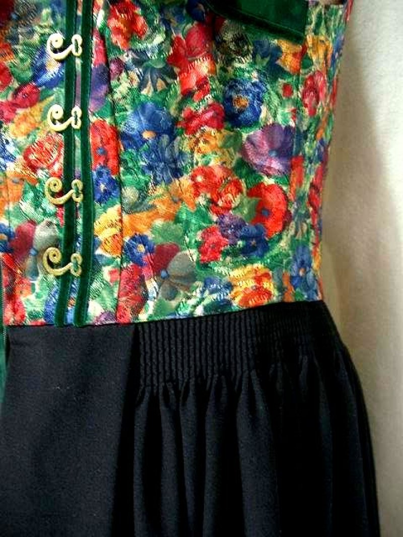 画像3: とってもめずらしいデザイン リボン付き花柄切替し クラシカル ディアンドル チロルワンピース ドイツ民族衣装 舞台 演奏会 フォークダンス オクトーバーフェスト 【1027】