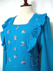 画像4: ヨーロッパ古着　お花刺繍が可愛い　レトロメルヘンなフリルワンピース (4)
