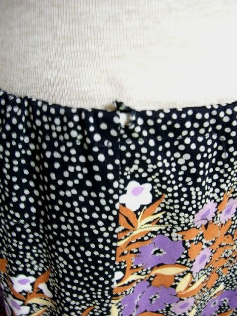 画像3: 【1500円均一対象商品】 リーフ模様がレトロ♪フラワー×ドット柄!!レトロスカート ☆