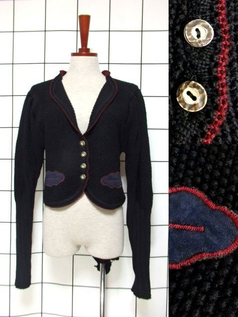 新商品 ウール×ブラック×チロルニットカーディアガン UP