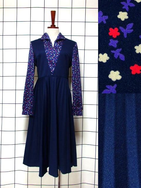 新商品 ネイビーvintage dress/skirt UP