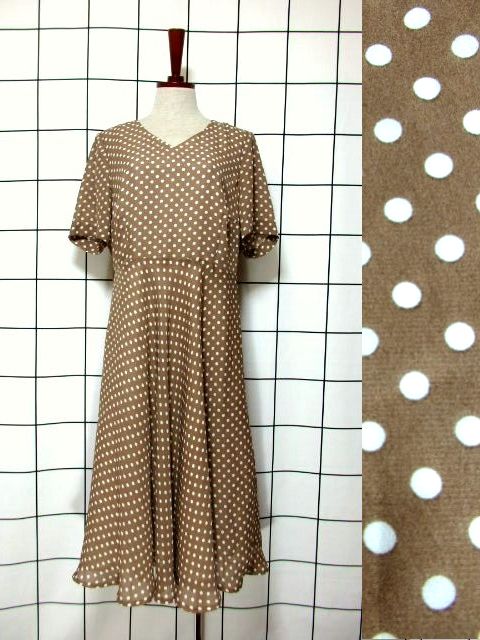 新商品 vintageドット大人ワンピース・HAND MADEピアスUP