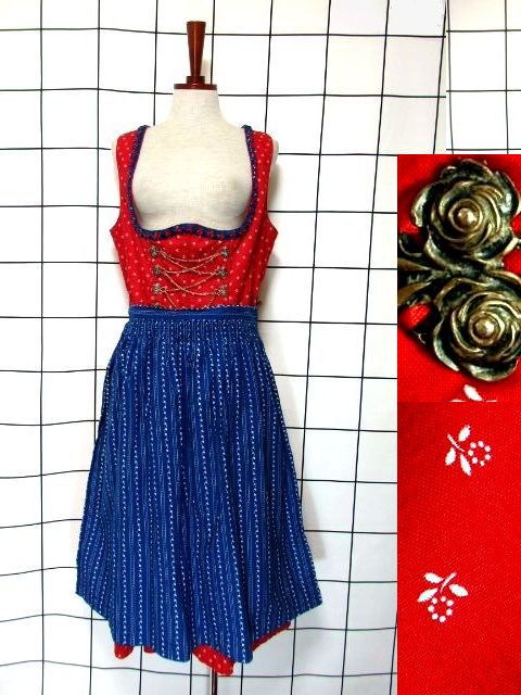新商品 エプロン付チロルワンピース・フランス製ヴィンテージワンピース・USAガーリースカートなど UP
