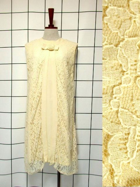 新商品 レース・ドット織り・大胆な花柄などのヴィンテージドレスなど UP