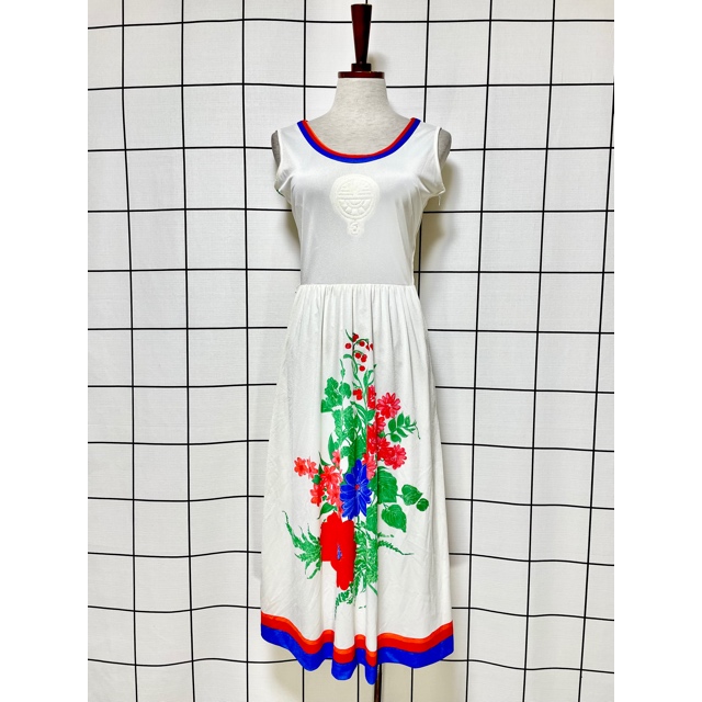 ヴィンテージ ドレス ワンピース 花柄 LouisFeraud 西ドイツ製