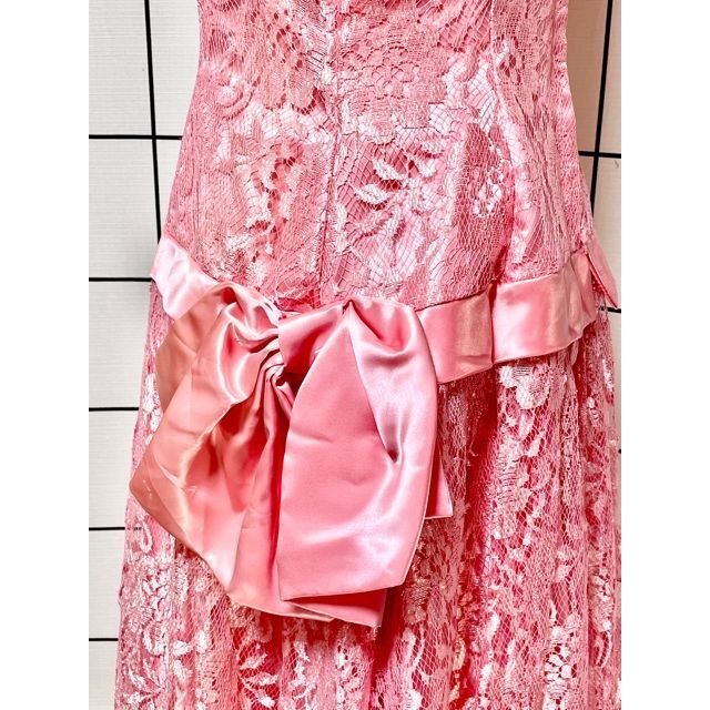 ヴィンテージ レース 80's Pink Lace Dress ドレス ピンク - ロング ...